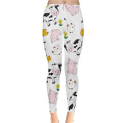 The Farm Pattern Leggings  by Valentinaart