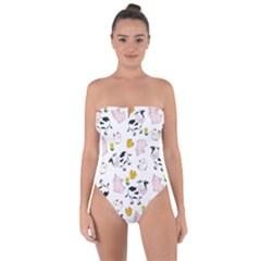 The Farm Pattern Tie Back One Piece Swimsuit by Valentinaart