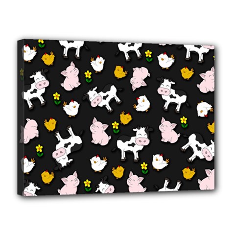 The Farm Pattern Canvas 16  X 12  by Valentinaart