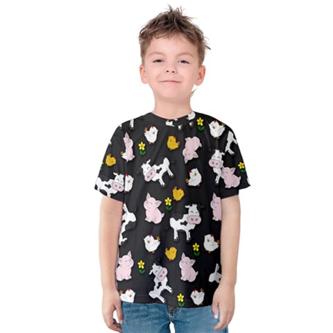 The Farm Pattern Kids  Cotton Tee by Valentinaart