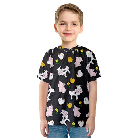 The Farm Pattern Kids  Sport Mesh Tee by Valentinaart