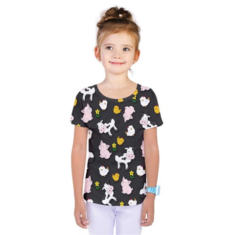 The Farm Pattern Kids  One Piece Tee by Valentinaart