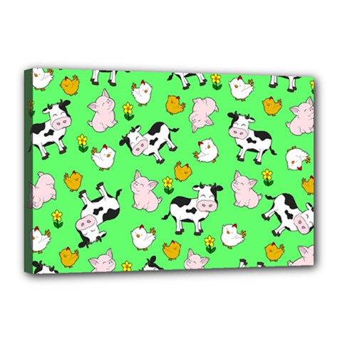 The Farm Pattern Canvas 18  X 12  by Valentinaart