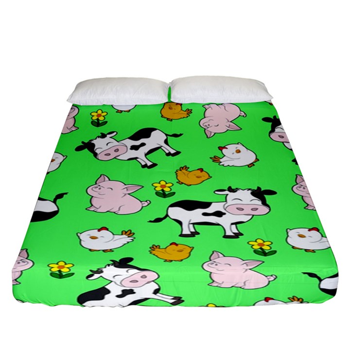 The Farm Pattern Fitted Sheet (King Size)