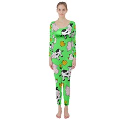 The Farm Pattern Long Sleeve Catsuit by Valentinaart