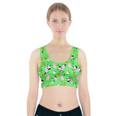 The Farm Pattern Sports Bra With Pocket by Valentinaart