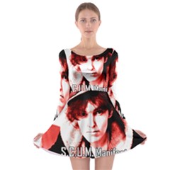 Valerie Solanas Long Sleeve Skater Dress by Valentinaart