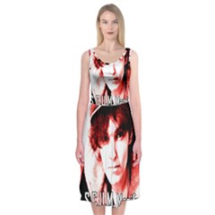 Valerie Solanas Midi Sleeveless Dress by Valentinaart