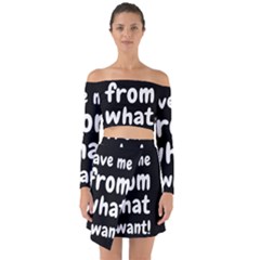 Save Me From What I Want Off Shoulder Top With Skirt Set by Valentinaart