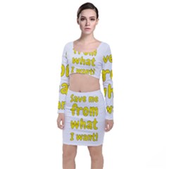 Save Me From What I Want Long Sleeve Crop Top & Bodycon Skirt Set