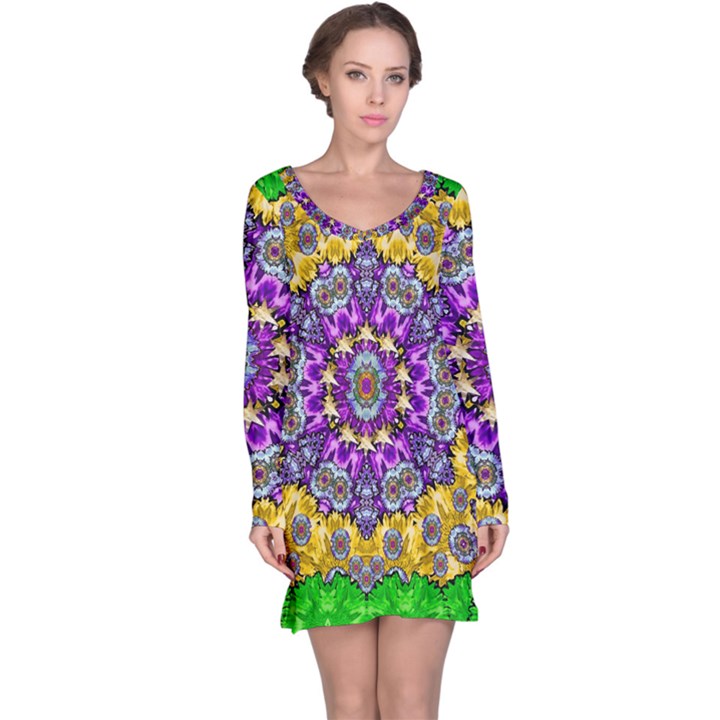 Sunshine In Mind The Season Is Decorative Fine Long Sleeve Nightdress