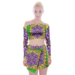 Sunshine In Mind The Season Is Decorative Fine Off Shoulder Top With Mini Skirt Set by pepitasart