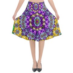 Sunshine In Mind The Season Is Decorative Fine Flared Midi Skirt by pepitasart