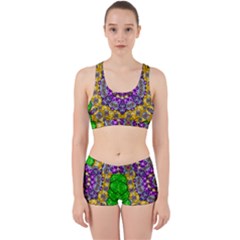 Sunshine In Mind The Season Is Decorative Fine Work It Out Sports Bra Set by pepitasart