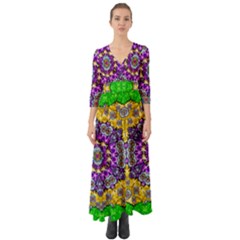 Sunshine In Mind The Season Is Decorative Fine Button Up Boho Maxi Dress by pepitasart