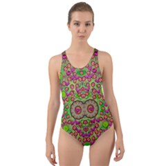 Love The Wood Garden Of Apples Cut-out Back One Piece Swimsuit by pepitasart