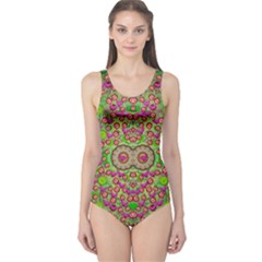 Love The Wood Garden Of Apples One Piece Swimsuit by pepitasart