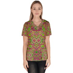 Love The Wood Garden Of Apples Scrub Top by pepitasart