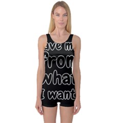 Save Me From What I Want One Piece Boyleg Swimsuit by Valentinaart