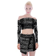 Save Me From What I Want Off Shoulder Top With Mini Skirt Set by Valentinaart