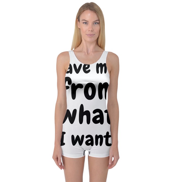 Save me from what I want One Piece Boyleg Swimsuit