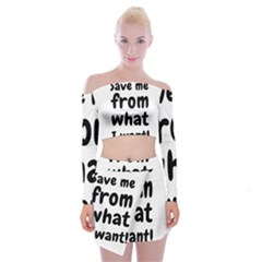 Save Me From What I Want Off Shoulder Top With Mini Skirt Set by Valentinaart