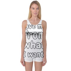 Save Me From What I Want One Piece Boyleg Swimsuit by Valentinaart