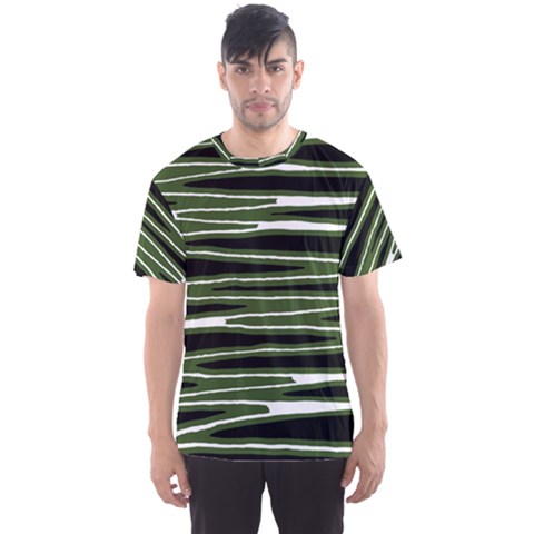 Sketched Wavy Stripes Pattern Men s Sports Mesh Tee by dflcprints