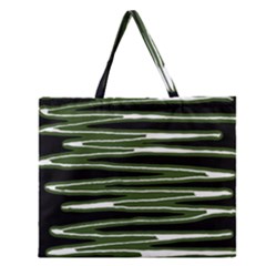 Sketched Wavy Stripes Pattern Zipper Large Tote Bag by dflcprints