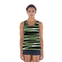 Sketched Wavy Stripes Pattern Sport Tank Top  by dflcprints