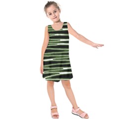 Sketched Wavy Stripes Pattern Kids  Sleeveless Dress by dflcprints