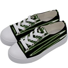 Sketched Wavy Stripes Pattern Kids  Low Top Canvas Sneakers by dflcprints