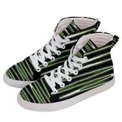 Sketched Wavy Stripes Pattern Men s Hi-top Skate Sneakers by dflcprints