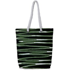 Sketched Wavy Stripes Pattern Full Print Rope Handle Tote (small) by dflcprints