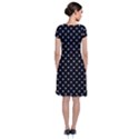 Black Polka Dots Short Sleeve Front Wrap Dress View2