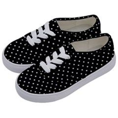 Black Polka Dots Kids  Classic Low Top Sneakers by jumpercat