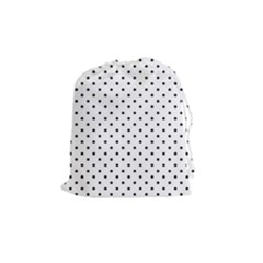 White Polka Dots Drawstring Pouches (medium)  by jumpercat