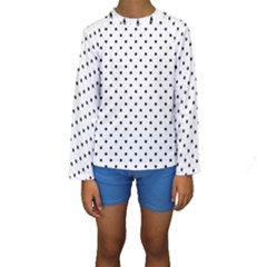 White Polka Dots Kids  Long Sleeve Swimwear by jumpercat