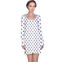 White Polka Dots Long Sleeve Nightdress by jumpercat