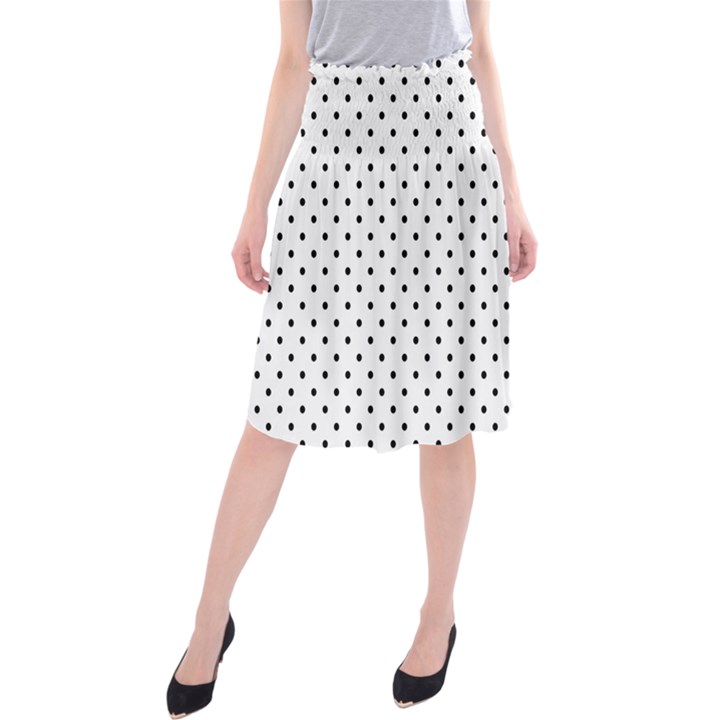 White Polka Dots Midi Beach Skirt