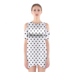 White Polka Dots Shoulder Cutout One Piece by jumpercat