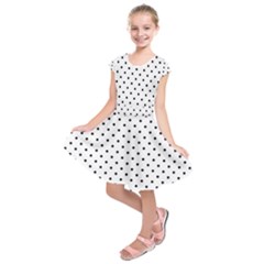 White Polka Dots Kids  Short Sleeve Dress by jumpercat