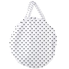 White Polka Dots Giant Round Zipper Tote by jumpercat