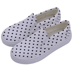 White Polka Dots Kids  Canvas Slip Ons