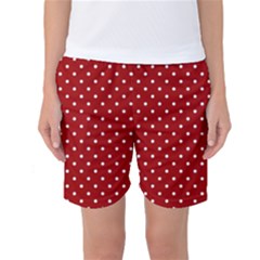 Red Polka Dots Women s Basketball Shorts by jumpercat