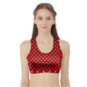 Red Polka Dots Sports Bra with Border View1