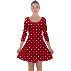 Red Polka Dots Quarter Sleeve Skater Dress by jumpercat