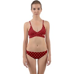 Red Polka Dots Wrap Around Bikini Set by jumpercat