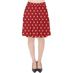 Red Polka Dots Velvet High Waist Skirt by jumpercat