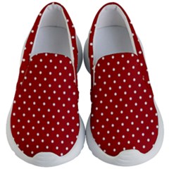 Red Polka Dots Kid s Lightweight Slip Ons